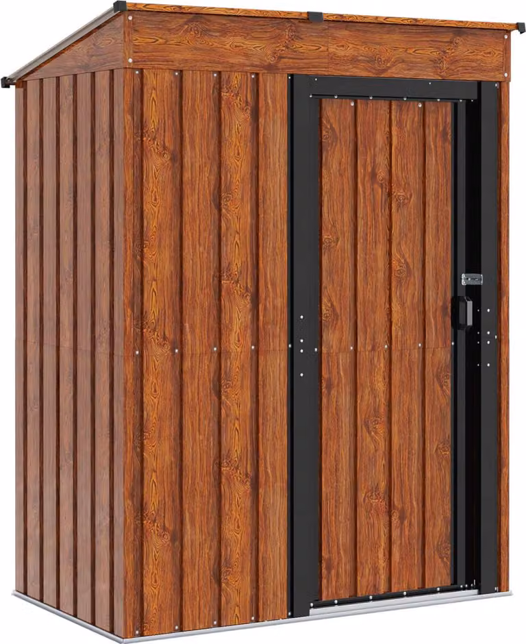Casette da giardino Marrone 137 x 81 x 180 cm Metallo