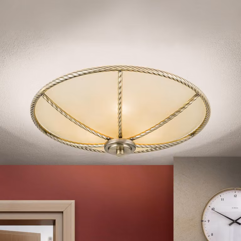 ORION Plafoniera soffitto GALINA, dimmerabile, Crema / Ambra, Soggiorno / Sala da pranzo, Vetro, Plafoniera
