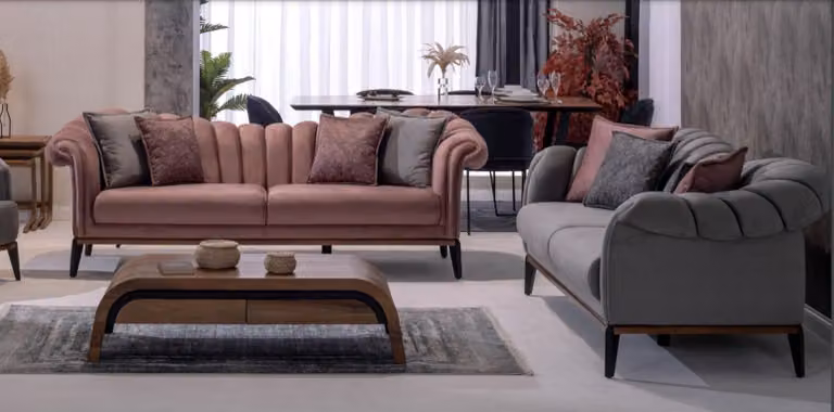 Sofagarnitur Couch Polster Modern 3+3 Sitzer Set Design Sofas Polster Textil
