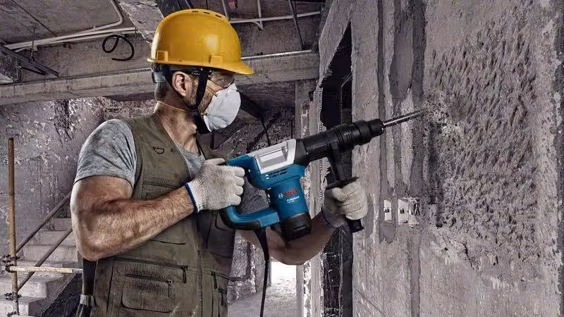 Martello Demolitore Bosch GSH 5 con Attacco SDS-max, 1100 W e 7,5 J, Nero e Blu con Valigia – 2