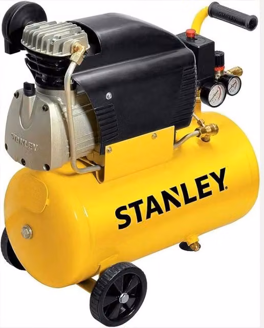 Compressore Stanley da 24 litri giallo con alimentazione a rete elettrica