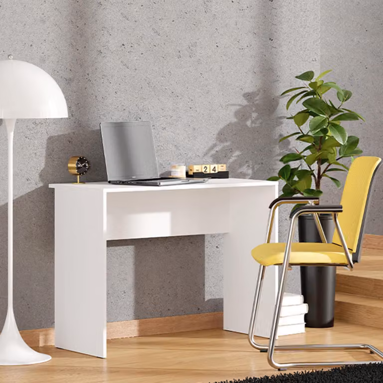 Pichil - Scrivania, 98x45x74h cm Bianco Opaco, un Ripiano