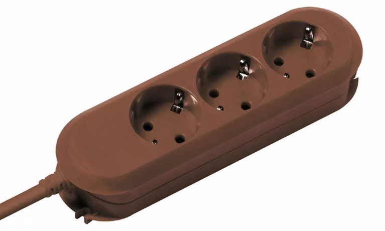 BACHMANN 388.471 BACHMANN SMART 3-fach Steckdosenleiste braun
