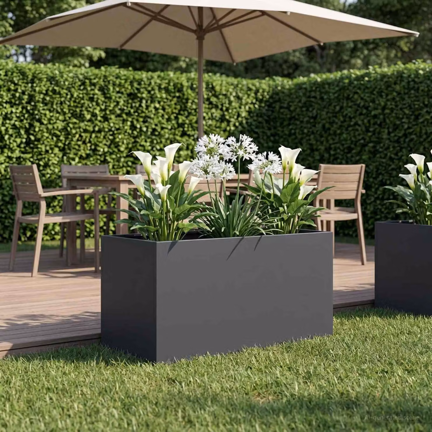 Vaso da giardino vidaXL in metallo Antracite L: 80 cm, P: 50 cm, H: 50 cm