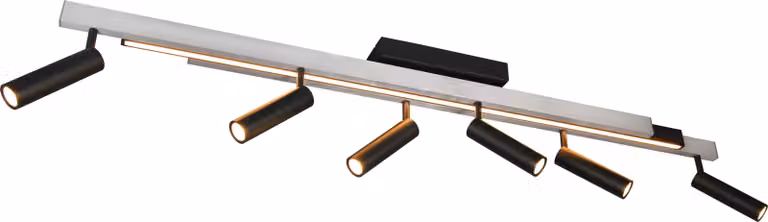 Lampade TRIO Lampada da soffitto ZENO BHT 180x23x8,50 cm grigio Lampada da soffitto