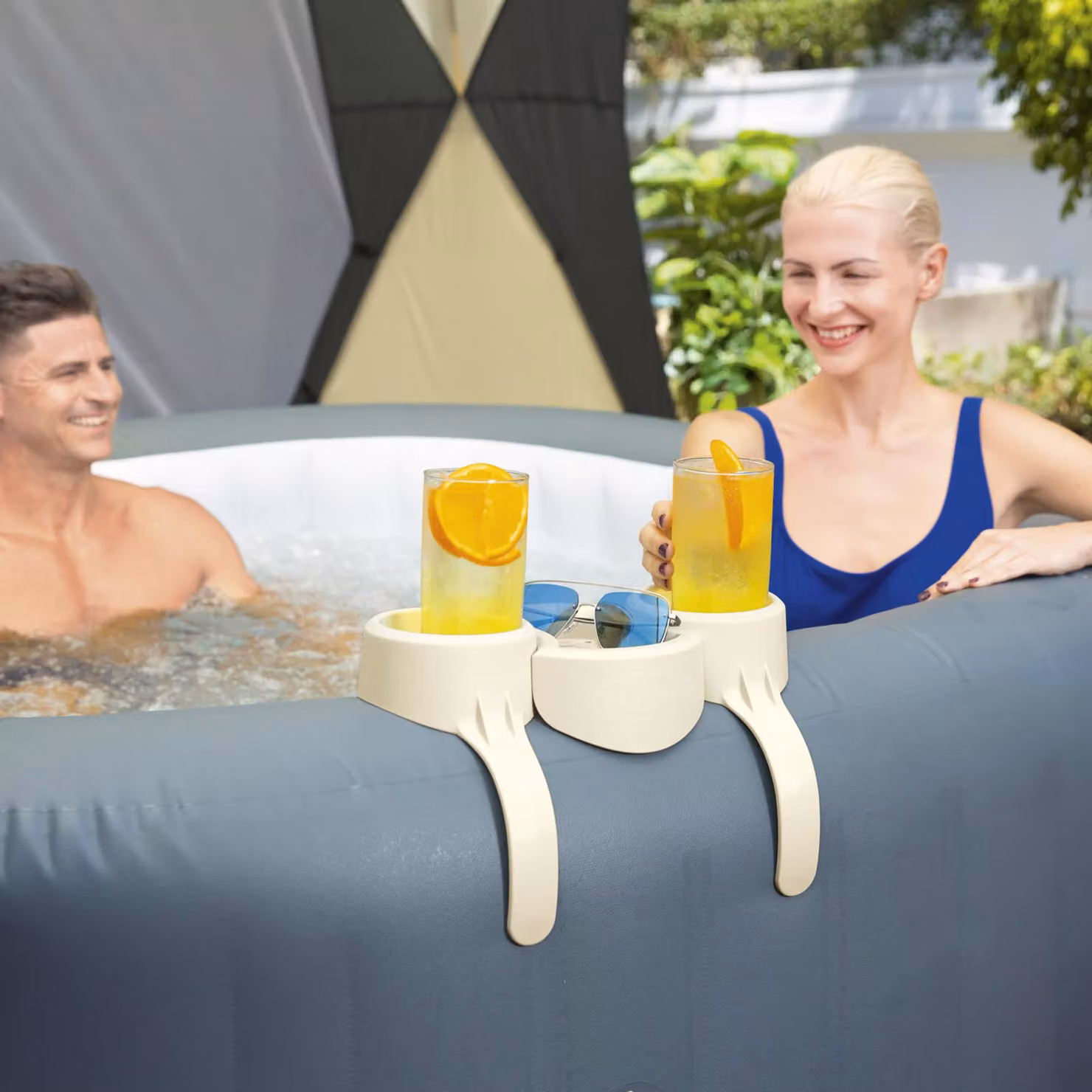 Portabicchieri per piscina Bestway Lay-Z-Spa in plastica bianca – 2