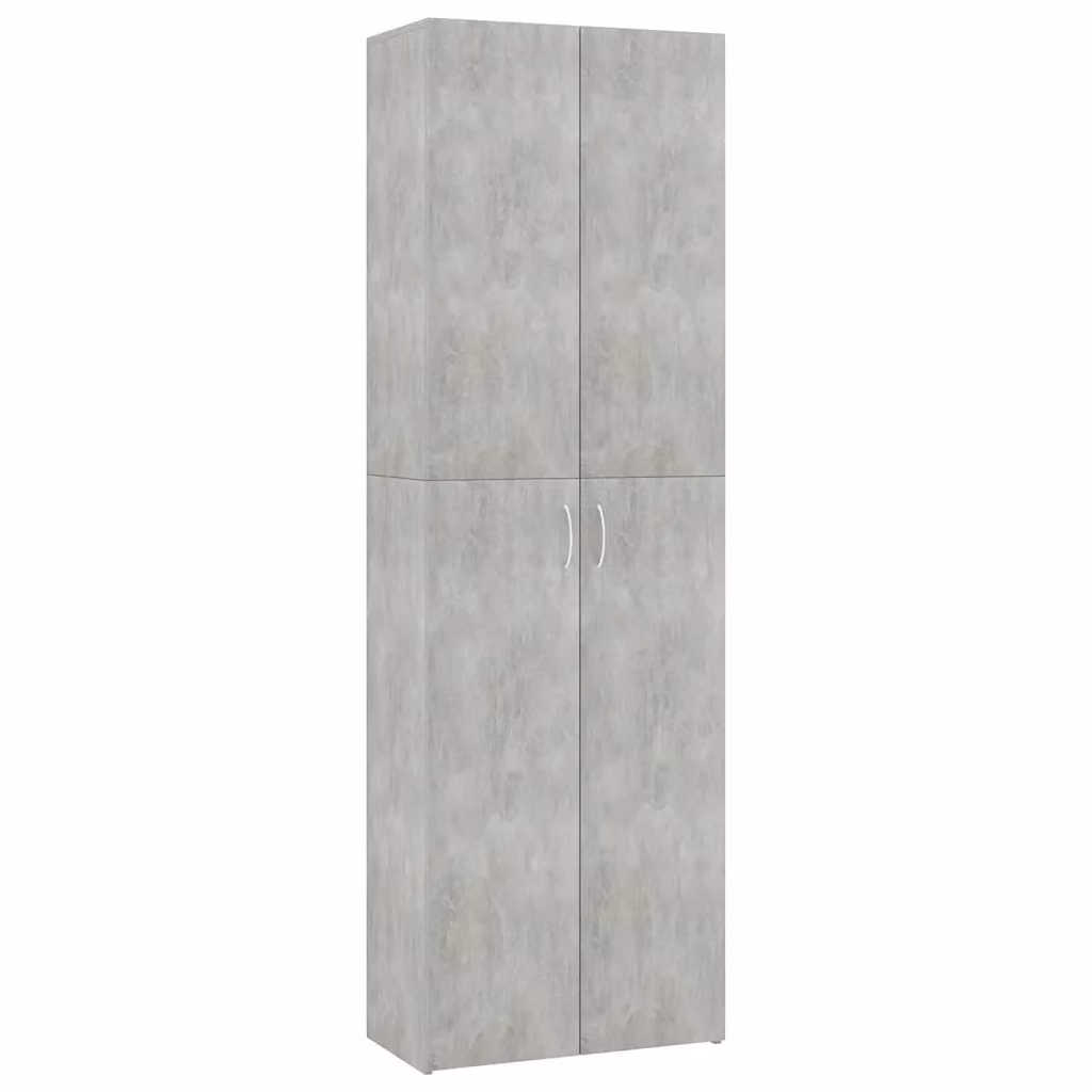 Armadio da ufficio e archivio vidaXL in legno e MDF grigio opaco con ante a battente, L: 60 cm, P: 32 cm, H: 190 cm – 2
