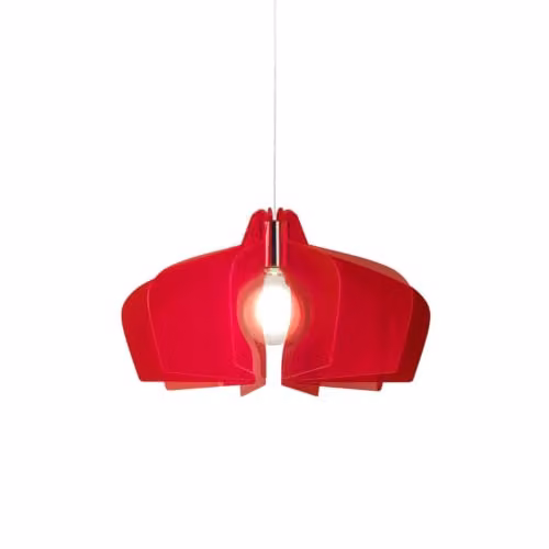 Sospensione Moderna Polilux ® Rosso Fluorescente E27 D58Cm