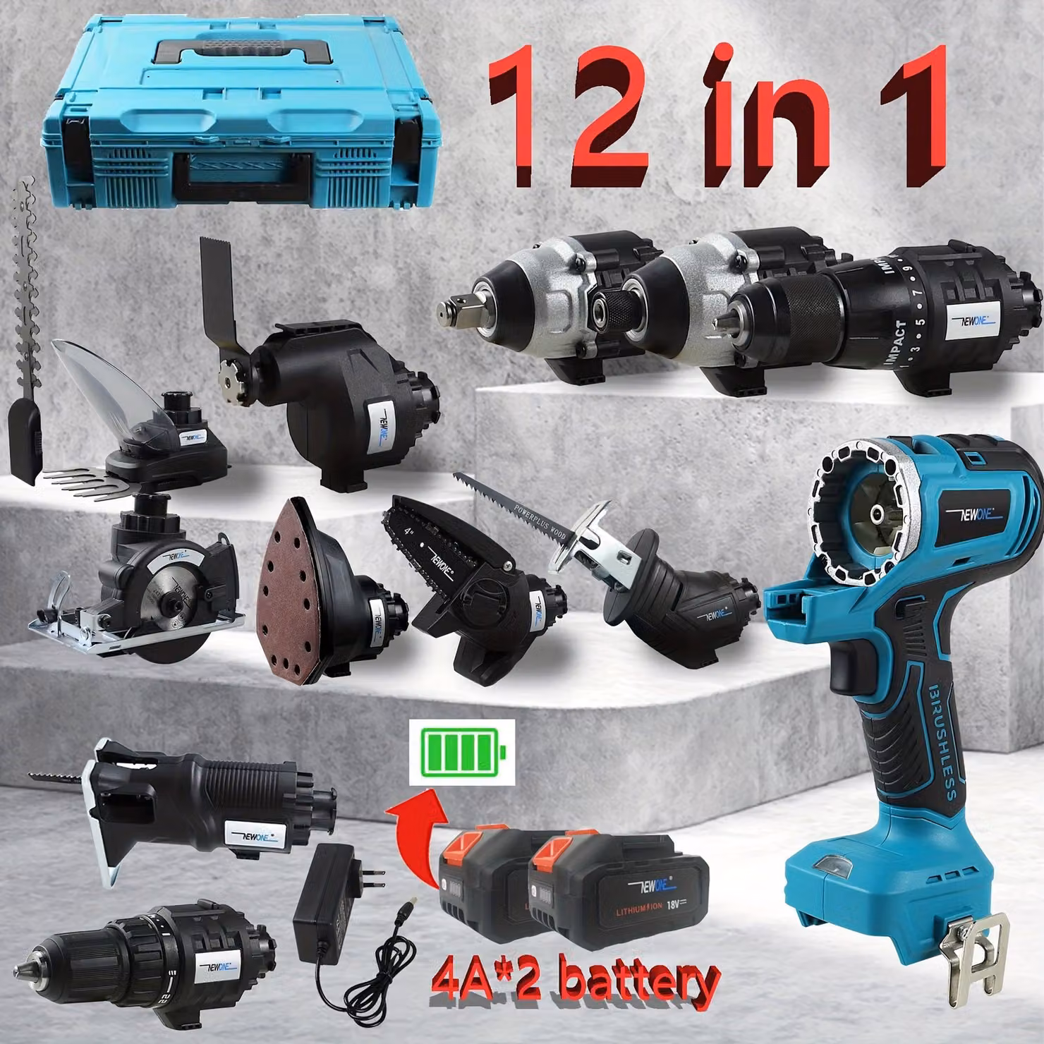 Trapano multifunzione a 18V - Avvitatore a batteria - Sega circolare - Sega a nastro - Utensile oscillante