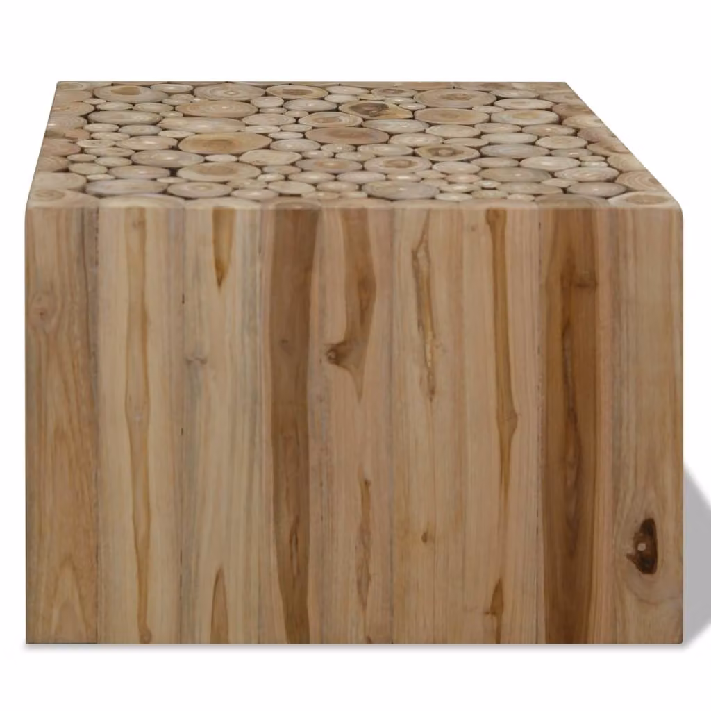 Tavolino da Salotto in Legno di Teak Autentico 50x50x35 cm