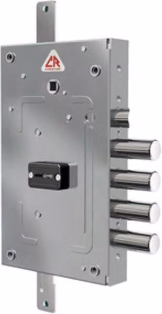 Serratura applicabile per blindata CR 2655 S con tre cilindri, colore argento, E68 I28