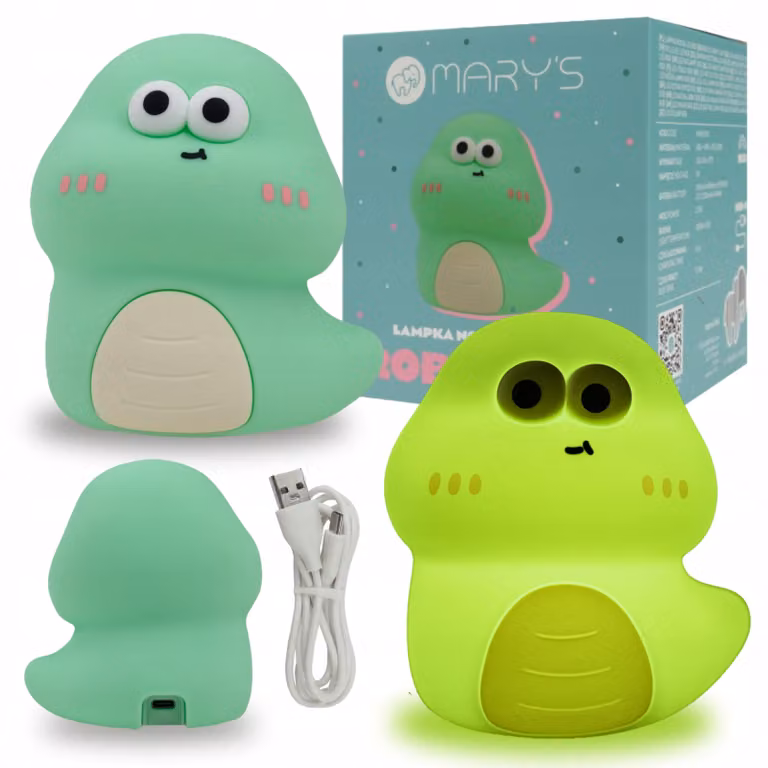 Luce notturna a LED di Mary, verme verde per bambini, colore caldo 3000K