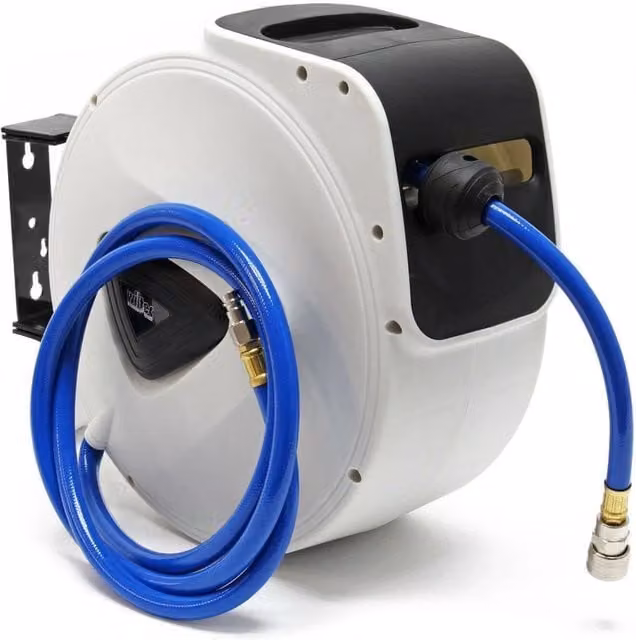 Avvolgitubo pneumatico automatico per aria compressa da 15 m colore bianco – 1