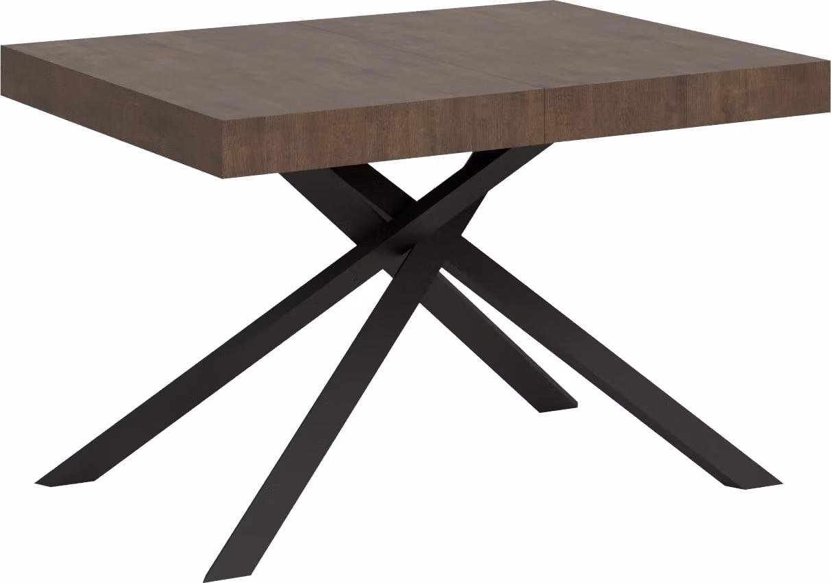 ITYHOME - Tavolo allungabile 120/380x90 cm Karida noce gambe antracite