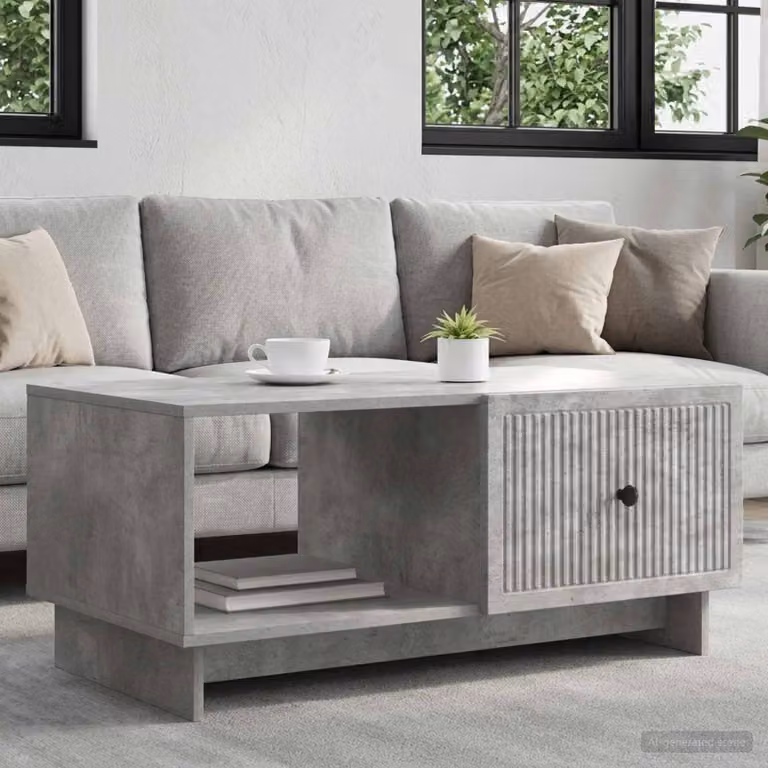 vidaXL Tavolino da salotto rettangolare in stile retro, Grigio, L: 90 cm, P: 50 cm, H: 40 cm