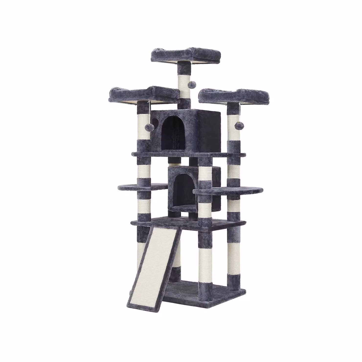 In And OutdoorMatch Tiragraffi Hajar - Per gatti - 172 cm - Nero - Morbida amaca da letto per gatti - Gioco per gatti - Adatto a piccoli gattini