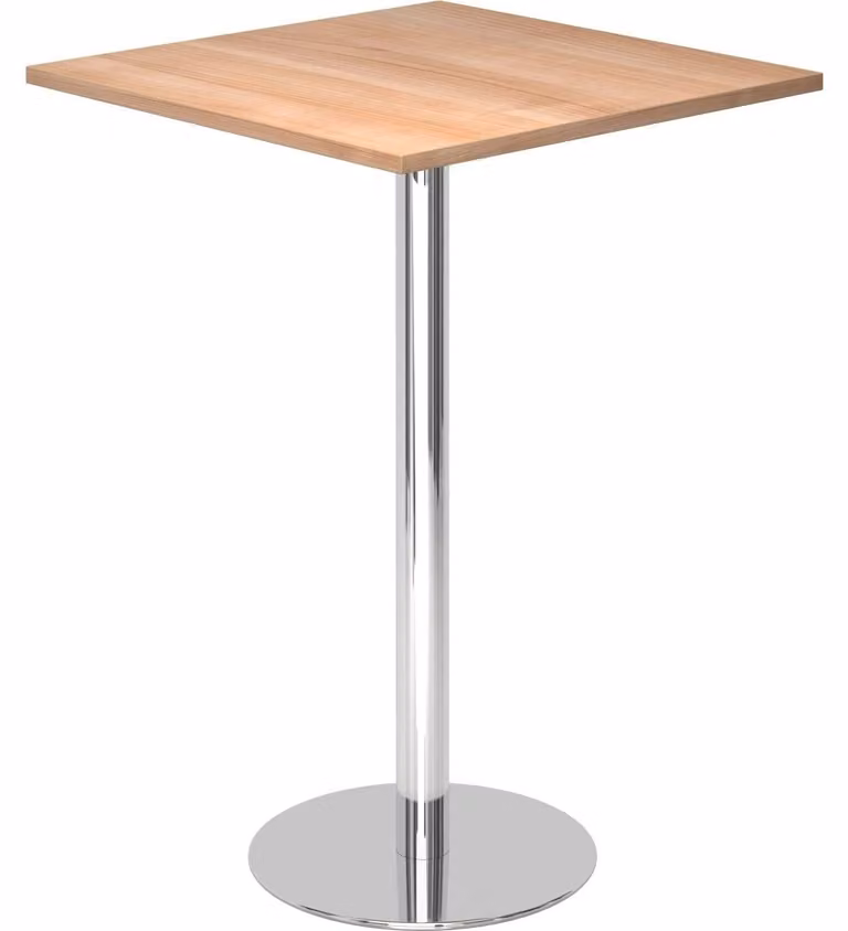 BISTRO H88Q C - Tavolo da conferenza System, impiallacciatura di noce, 80 x 80 cm, struttura in cromo