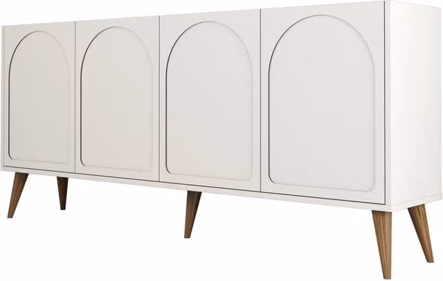Credenza in legno "Lyon" - 180 x 35 x 81 cm - Colore crema