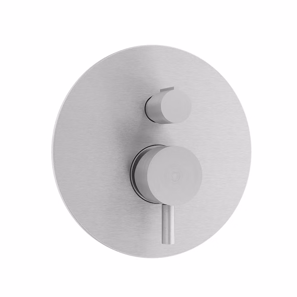 Miscelatore incasso per doccia con termostato e deviatore Parama in ottone color nickel spazzolato – 2