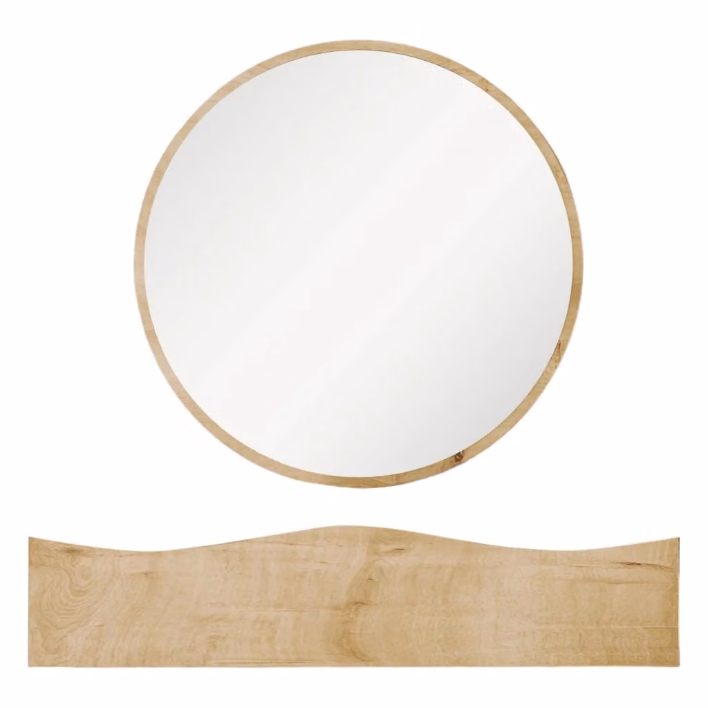 Cremano Mobile da Ingresso Moderno con Specchio in Vetro, Colore Marrone Rovere, L: 82 cm, P: 30 cm, H: 15 cm – 2