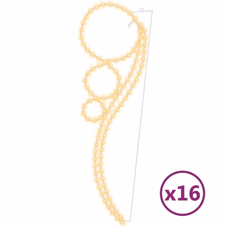 vidaXL Luci di fata 16 pz. Sferiche bianco caldo 111,5x35x4,5 cm