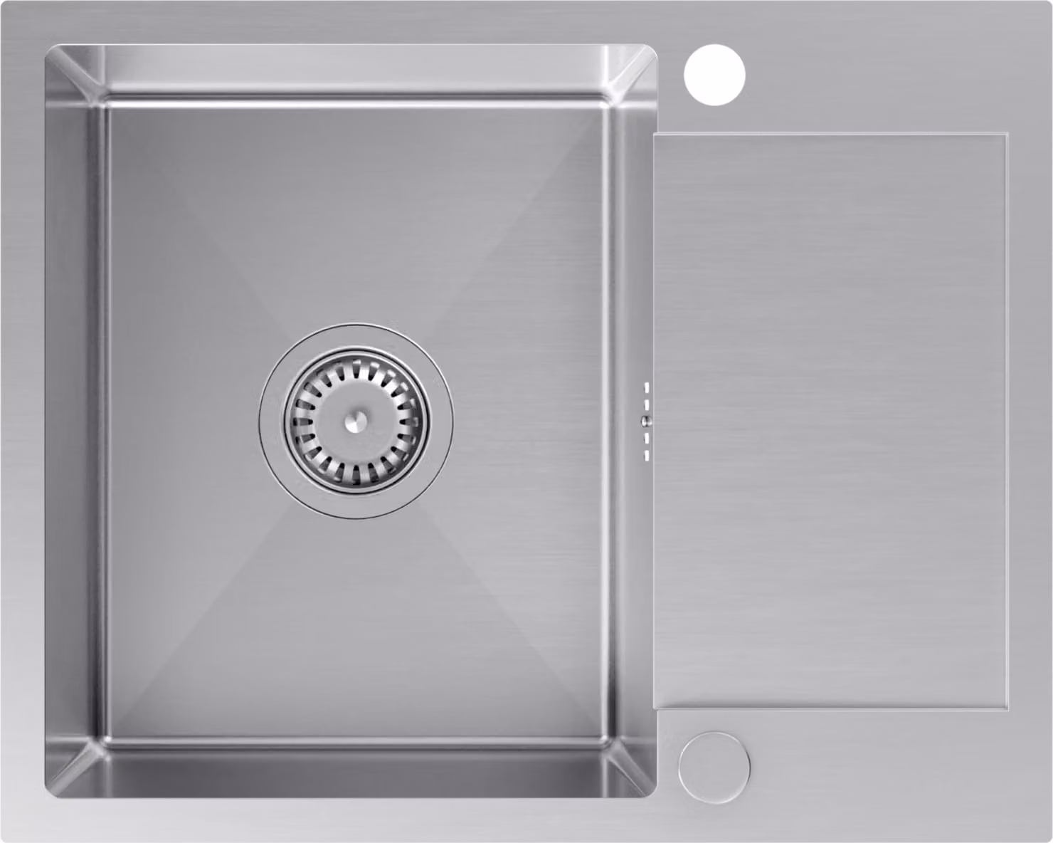 VBChome Lavello in acciaio inox 60 x 48 cm Lavello da incasso in acciaio inox spazzolato a due fori Lavello da cucina a vasca grande con scolapiatti Siphon