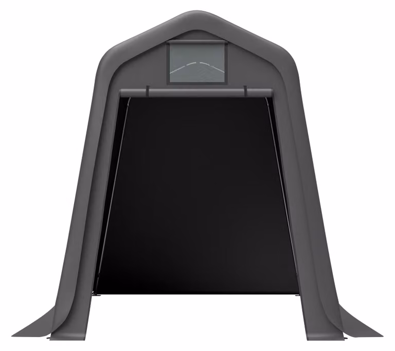 Capannone di stoccaggio 245x183x217, realizzato in polietilene impermeabile, con persiane, resistente ai raggi UV e al vento, versatile