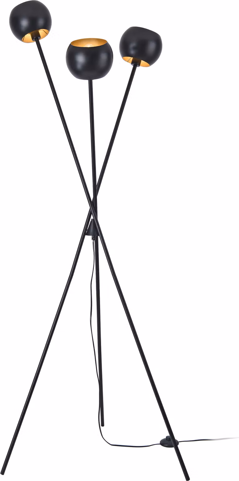 Lampada da terra 'Nykvarn' 3 x E14 a 3 luci in metallo nero