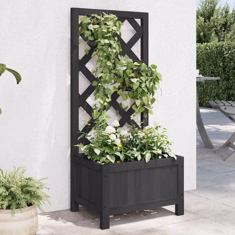 Fioriera con Traliccio vidaXL in Legno di Abete Nero L: 40 cm, P: 30 cm, H: 90 cm