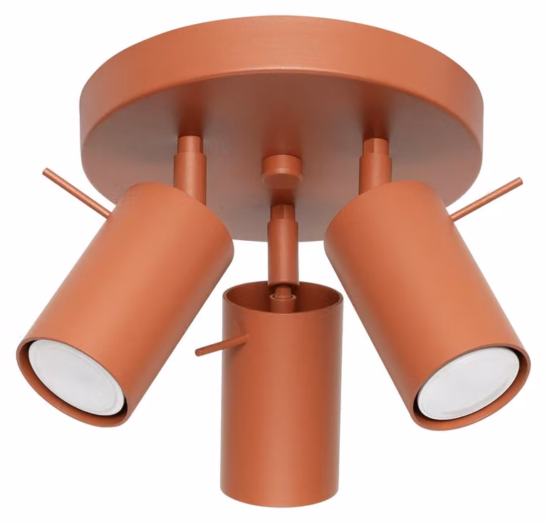 Lampada da soffitto RING 3P rosso ocra 3xGU10 10W acciaio 18.5x19.5x19.5cm Sollux Lighting