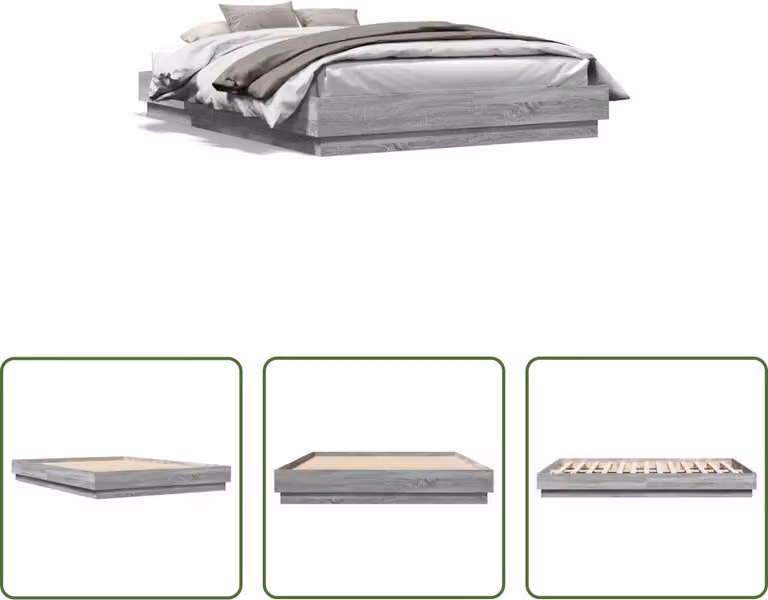 The Living Store Giroletto grigio Sonoma 120x200 cm in materiale ligneo
