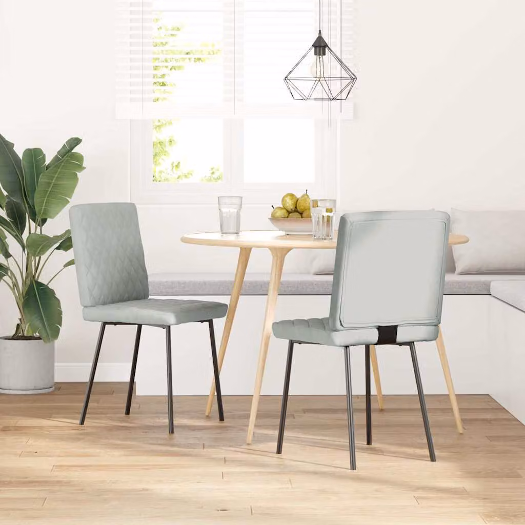 vidaXL Sedie da Pranzo 2 pz Grigio Chiaro in Velluto