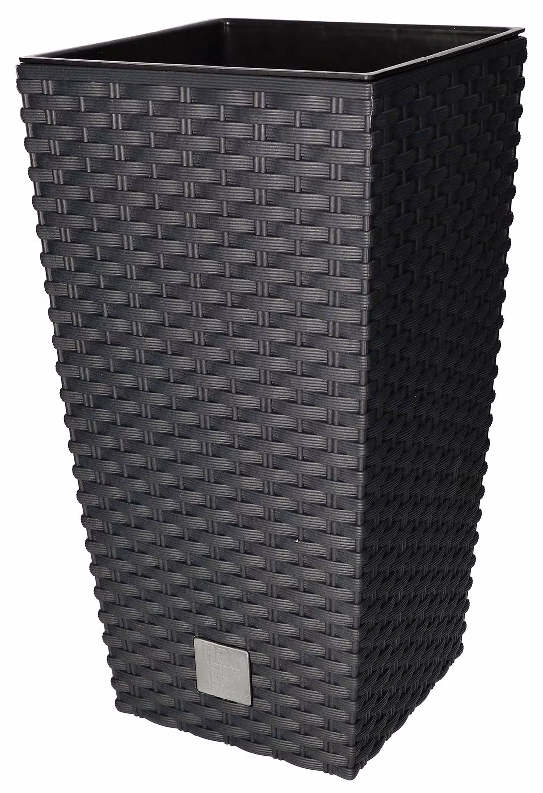 KOTARBAU® Vaso per piante, design in rattan, quadrato, 170x170x324 mm, antracite