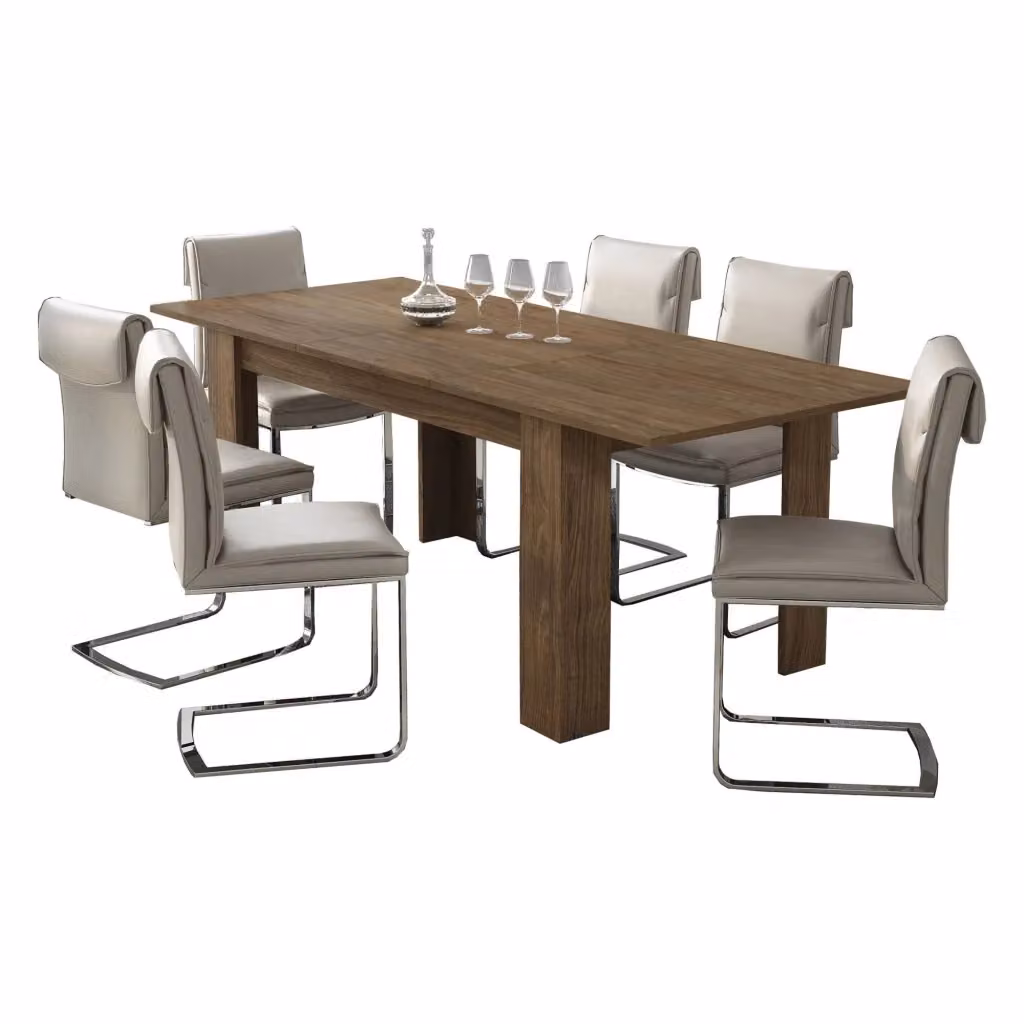 Tavolo allungabile moderno Campora in legno color rovere marrone L: 220 cm, P: 90 cm, H: 75 cm – 2
