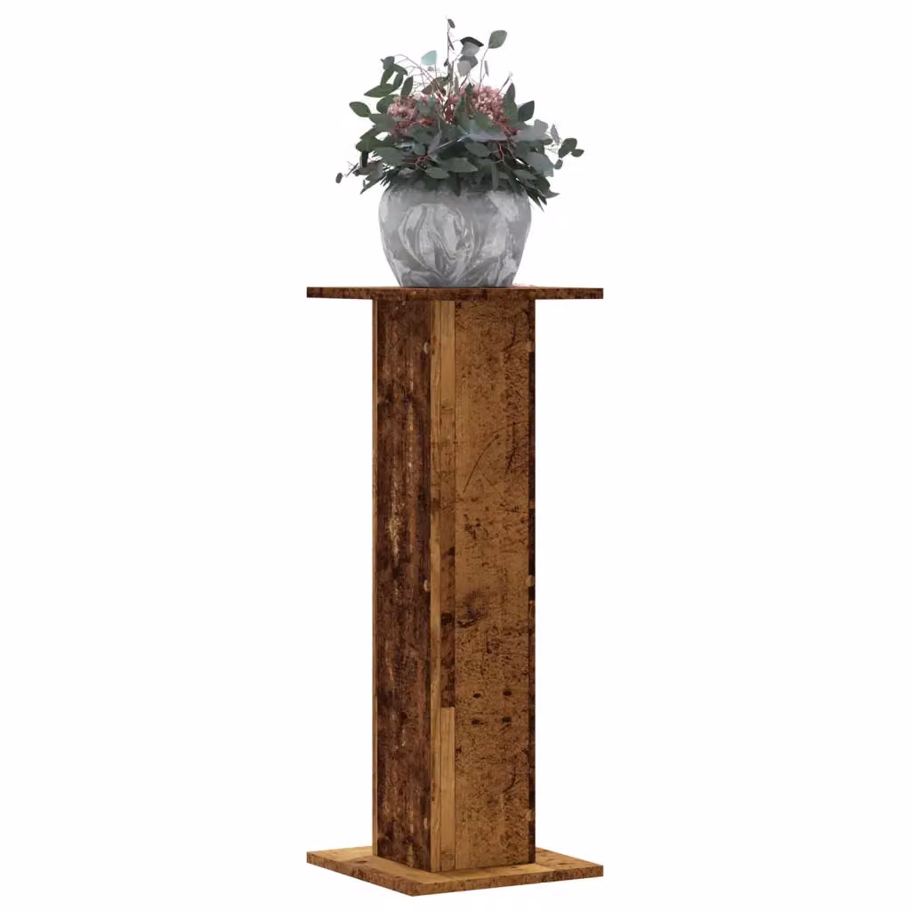 Set di 2 supporti per piante vidaXL in legno rustico marrone, L/P/H: 30 x 30 x 80 cm