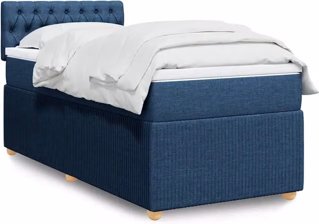 Letto Ibrido con Giroletto a Molle e Materasso vidaXL, Blu e Bianco, L 100 x P 200 cm – 1