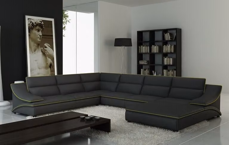 Ledersofa Couch Wohnlandschaft Ecksofa Eck Garnitur Design Modern Sofa A1160B