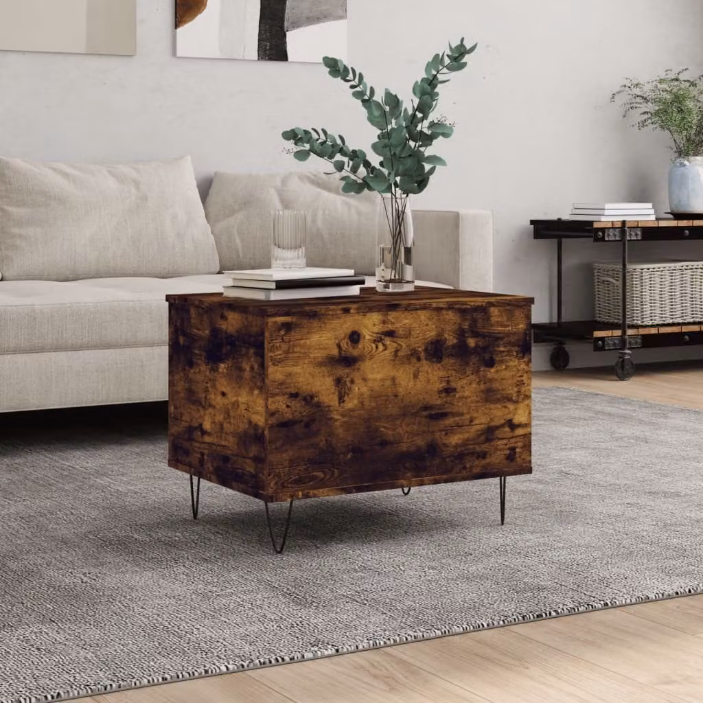 Maison Exclusive - Tavolino in rovere affumicato 60x44,5x45 cm Materiale ligneo