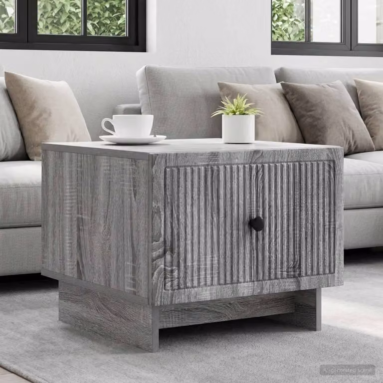 vidaXL Tavolino da salotto moderno rettangolare in MDF grigio L: 49 cm, P: 50 cm, H: 40 cm