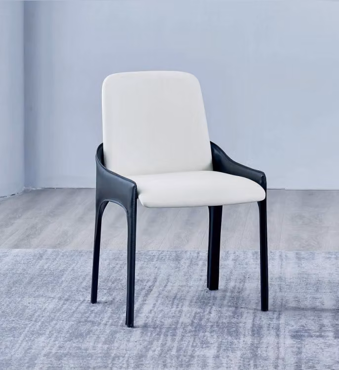 Moderner Weiß-Schwarzer Esszimmer Stuhl Designer Esszimmer Möbel Stuhl