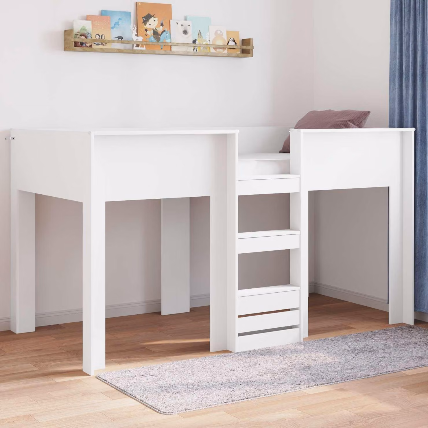 Maison Exclusive - Letto a castello per bambini Bianco 90 x 190 cm Materiale ligneo