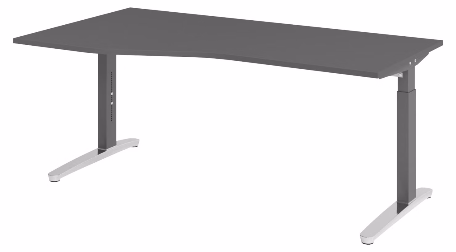 Scrivania bümö serie XB - Decorazione: grafite, dimensioni: 180 x 100 cm, struttura: grafite/alluminio lucido