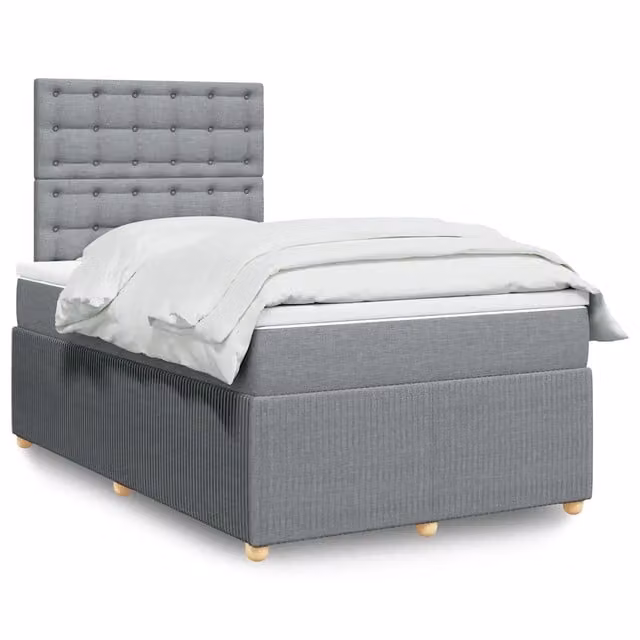 Letto Ibrido Moderno vidaXL con Materasso Grigio e Bianco L/P/H: 120 x 200 x 150,5 cm