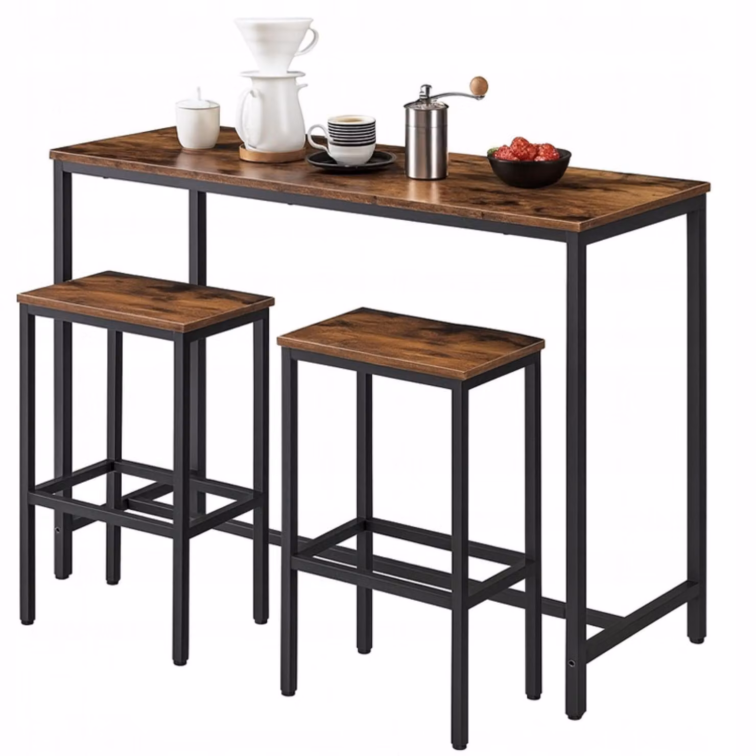 Set da bar Tavolo da cucina + 2 sedie Hocker Loft industriale moderno 100 cm