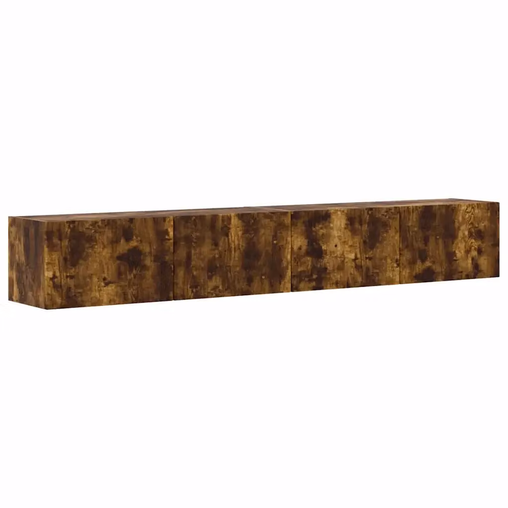 Set di 2 mobili TV da parete moderni vidaXL in rovere marrone L: 60 cm, P: 31 cm, H: 29.5 cm – 2
