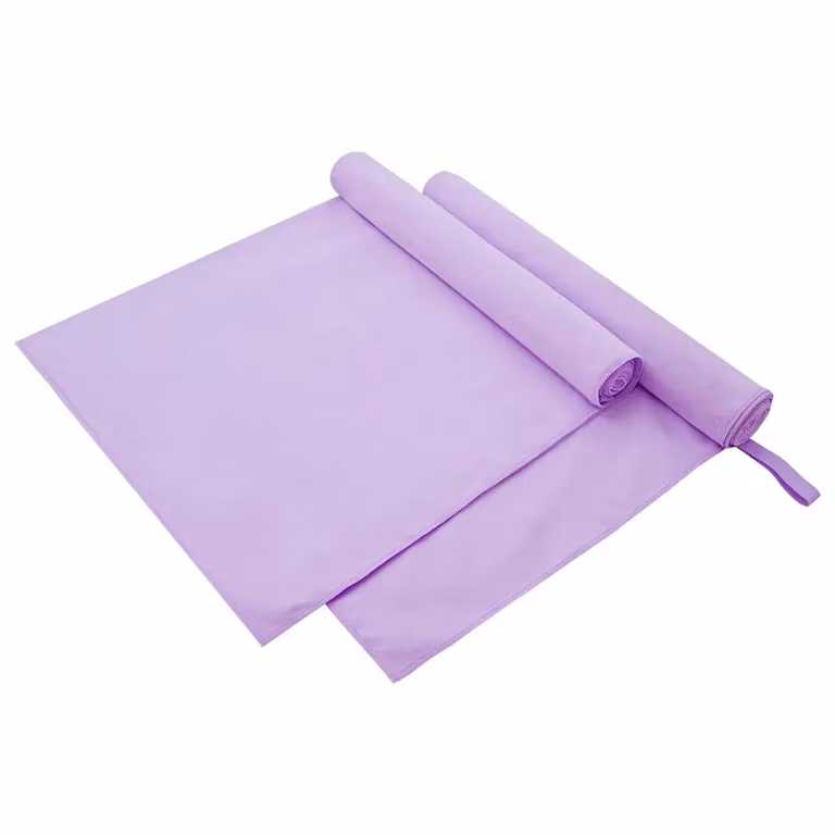 Set di 2 asciugamani sportivi in microfibra vidaXL, viola, L: 180 cm x P: 90 cm