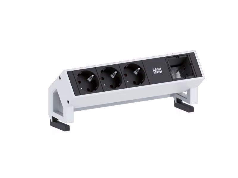 Bachmann DESK 2 - Presa multipla - Ingresso, ingresso GST18 - Connessioni di uscita: 3 - Cavo da 20 cm - Germania - Nero