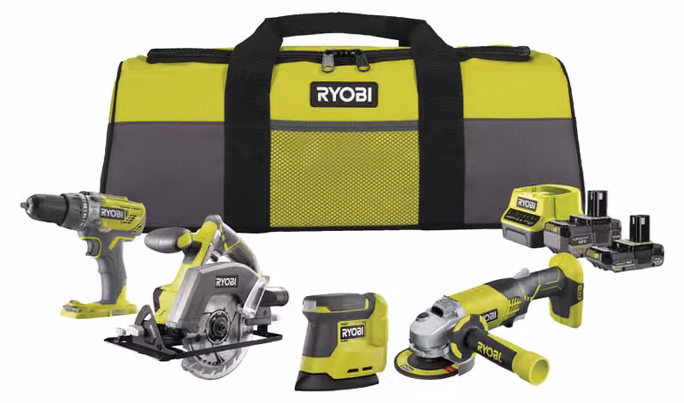 Set di utensili elettrici a batteria RYOBI 18V ONE+ da 8 pezzi RCK184O242SZL