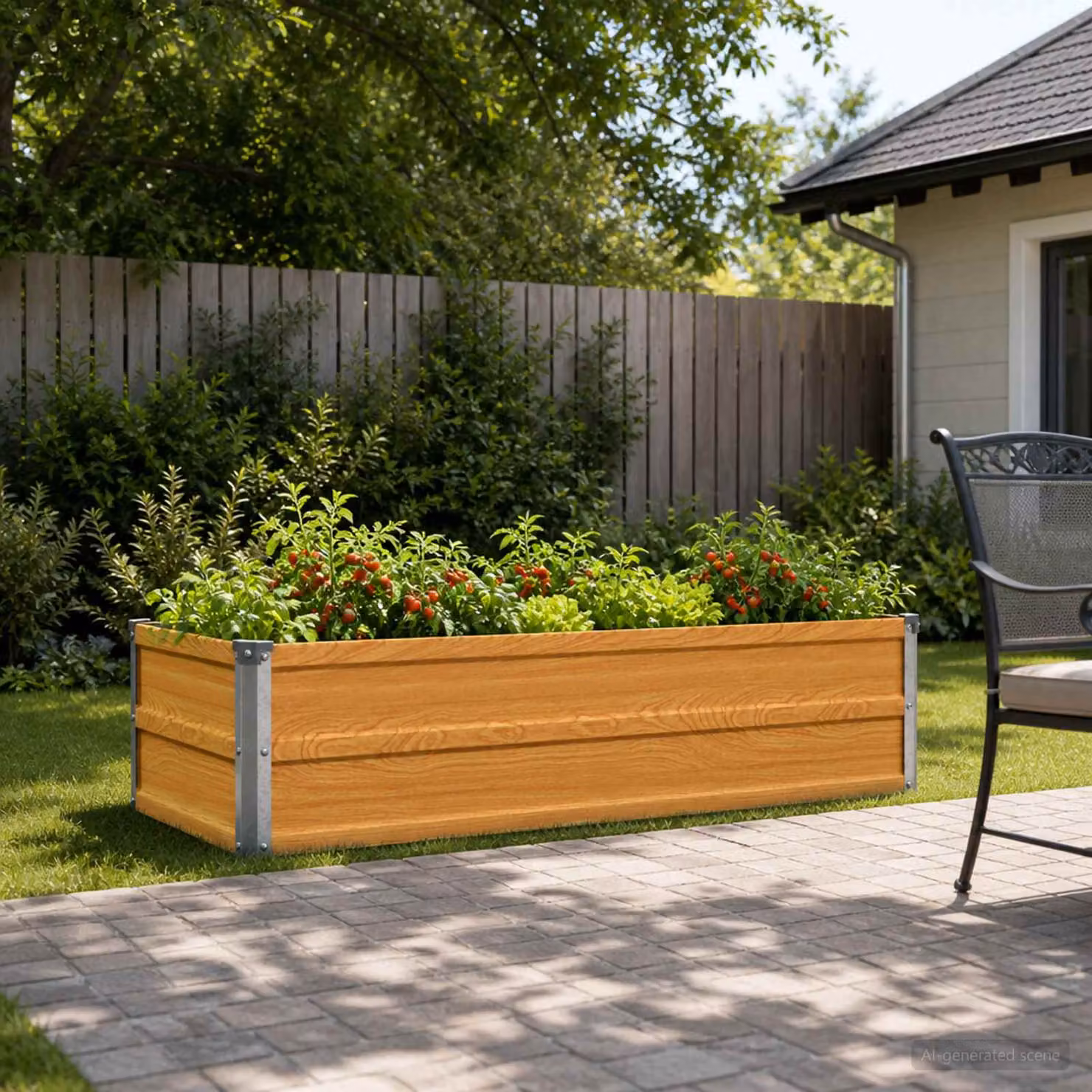 Letto rialzato da giardino vidaXL in metallo Corten color marrone L/P/H: 100 x 40 x 24 cm