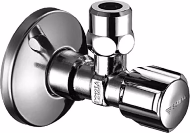 Valvola ad angolo Schell da 1/2" con raccordo a spinta e filettatura autosigillante, 1 pz.